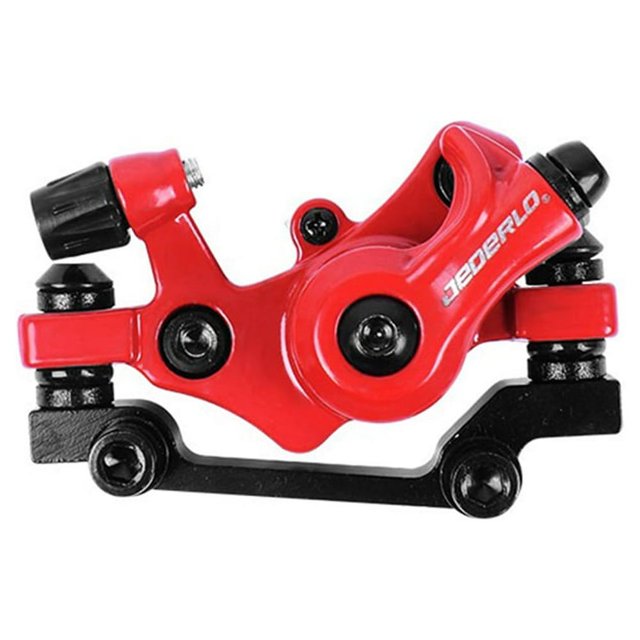 JEDERLO Mechanical Practical Cable Disc Brake Calipers Lightweight Solid Coated Surface Bike Component Accessories Brake Pads Black Front