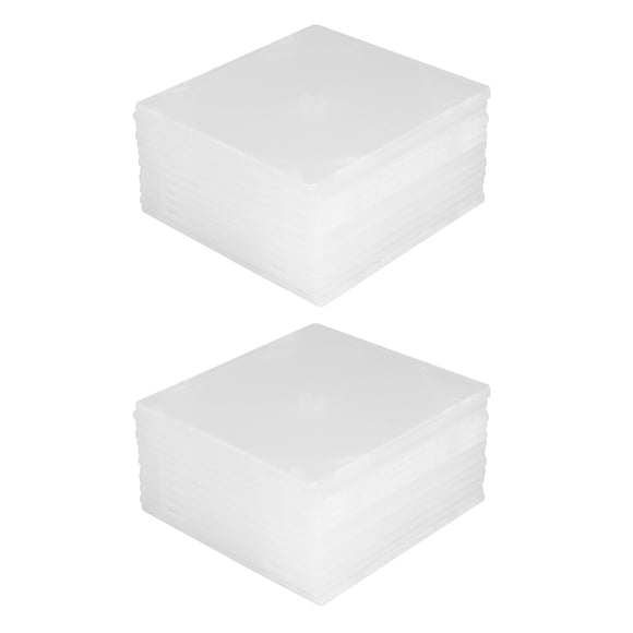 20Pcs Transparent Single CD DVD Case Boxes Slim Clear Storage Organizer