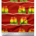 thumbnail image 1 of Soimoi Moss Georgette Fabric Branch & Colorful Parrot Bird Printed Craft Fabric by The Yard 42 Inch Wide, 1 of 3