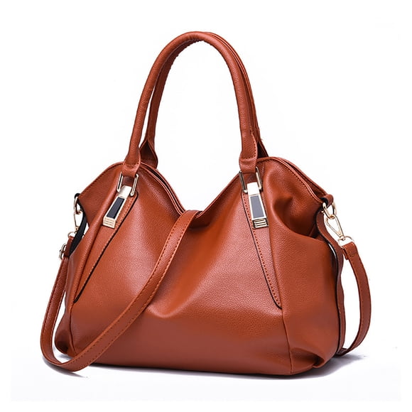 Bmisegm Roomy Fashion Womens Handbags Ladies Purse Satchel Shoulder Bags Tote Leather Bag Brown One Size