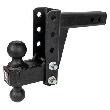 Bulletproof Hitches Trailer Hitch Ball Mount MD204 For 2 Inch Receiver; Lockable Lock Sold Separate; 14 000 Pound Gross Trailer Weight; Adjustable 4 Inch Drop/4 Inch Rise; Non Swivel; Non-Extendable