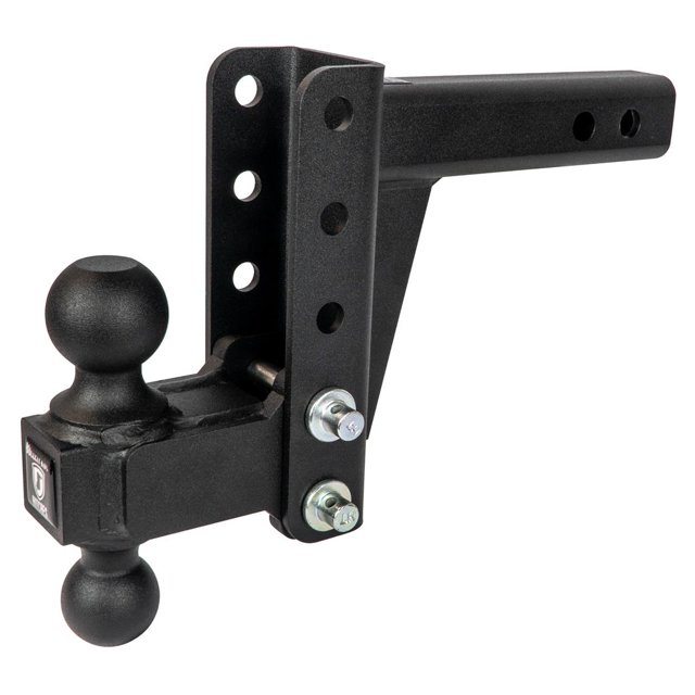 Bulletproof Hitches Trailer Hitch Ball Mount MD204 For 2 Inch Receiver; Lockable Lock Sold Separate; 14 000 Pound Gross Trailer Weight; Adjustable 4 Inch Drop/4 Inch Rise; Non Swivel; Non-Extendable