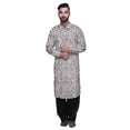 thumbnail image 1 of Atasi Printed Pathani Kurta With Salwar For Men Indian Summer Ethnic Set, 1 of 5
