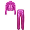 thumbnail image 1 of Doomiva Ensemble de Performance Jazz Moderne pour Garçons et Filles Vêtements de Danse de Rue Hip Hop 2 Pcs Rose Vif 14, 1 of 5