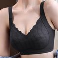thumbnail image 2 of VEKDONE Woman's Embroidery Back Buckle Thin Style Ventilate Bra Without Steel Rim Black XL, 2 of 5