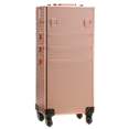 thumbnail image 1 of Chariot de Maquillage Professionnel en Aluminium Mobile 4 en 1 avec Compartiments et Roues Multiples, Or Rose, 1 of 6