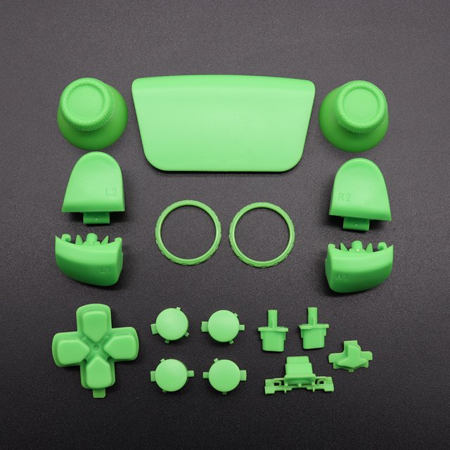 Replacement Buttons Set D-Pad L1 R1 L2 R2 Trigger Button Key Accent Ring For PS5 V3.0 BDM-030 Controller green