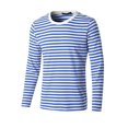 thumbnail image 1 of INSPIRE CHIC T-shirt à Manches Longues à Col Rond Rayé pour Homme en Coton, Haut à Enfiler Bleu et Blanc 34, 1 of 7