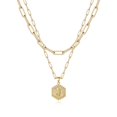 thumbnail image 1 of Colliers à Initiale Superposés pour Femmes, Collier Chaîne Trombone Simple Mignon Pendentif Lettre Hexagone Collier Ras-du-Cou à Initiale Colliers Superposés Dorés pour Femmes,JGold, 1 of 5