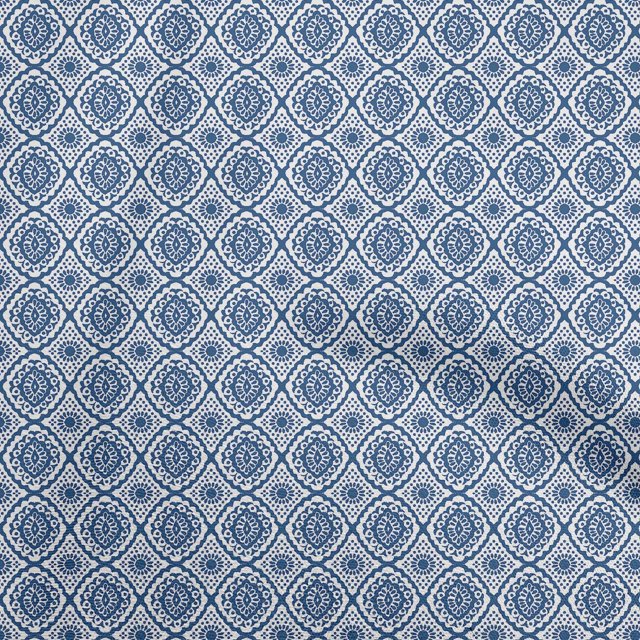oneOone Georgette Viscose Blue Fabric Block Sewing Craft Projects Fabric Prints By Yard 42 Inch Wide