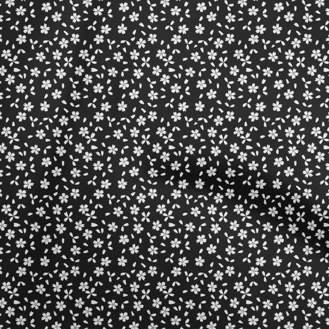 oneOone Georgette Viscose Black Fabric Floral Sewing Craft Projects Fabric Prints By Yard 42 Inch Wide