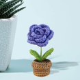thumbnail image 4 of tredstone Hand Knitted Crochet Flowers Mini Potted Flowers Car Accessories Small Cute, 4 of 7