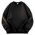 thumbnail image 1 of LNWUY (M-5TG) Chandail à Col Rond pour Homme Grande Taille à Manches Longues en Molleton Hip-Hop, Chandail Vintage, Mode de Rue, Chandails Noirs XXXXXL, 1 of 3