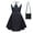 Dress+Bag, variant on HAWEE Girls Wednesday Addams Costume Dress Kids Family Halloween Costumes Sleeveless Cosplay Party Costume with Wig, Bag