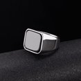 thumbnail image 4 of ORUYROP Solid Stainless Steel Mens Signet Ring Setting with Black Onyx / Turquoise Classic Band Rings Gift Size 7-13, 4 of 7