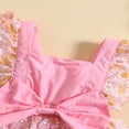 thumbnail image 4 of Infant Baby Girls Romper Bodysuit Ruffle Sleeve Flower Print Bowknot Tulle Dress Jumpsuit, 4 of 7