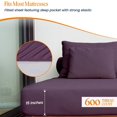 thumbnail image 3 of 600 TC Egyptian Cotton RV King Bed Sheet Set Include's - 15" inch Deep Fitted Sheet | 1 Flat Sheet | 2 Pillowcases | Plum Solid, 3 of 7