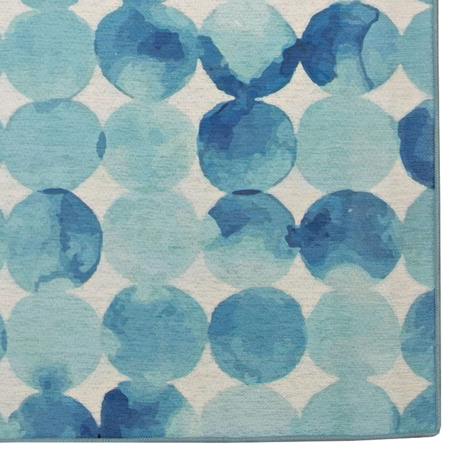 Tapis d'extérieur lavable Lakeland bleu & ivoire 5 pi x7 pi