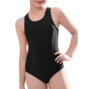 Charmo Color Blocked Swimsuit for Girls Athletic One Piece Practice Swimwear Racerback Bathing Suit, Size 8-16