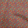 thumbnail image 1 of oneOone Polyester Spandex Red Fabric Kalamkari Sewing Material Print Fabric By The Yard 56 Inch Wide, 1 of 5