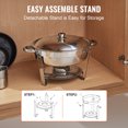 thumbnail image 4 of VEVOR Ensemble de Plats à Friction pour Buffet, 6 Qt Lot de 4, Réchaud en Acier Inoxydable avec Poêle Pleine Grandeur, Réchaud Rond de Restauration avec Couvercle Support de Poêle à Eau Support de Carburant Couvercle Support Cuillère, pour au Moins 6 Personnes Chacun, 4 of 9