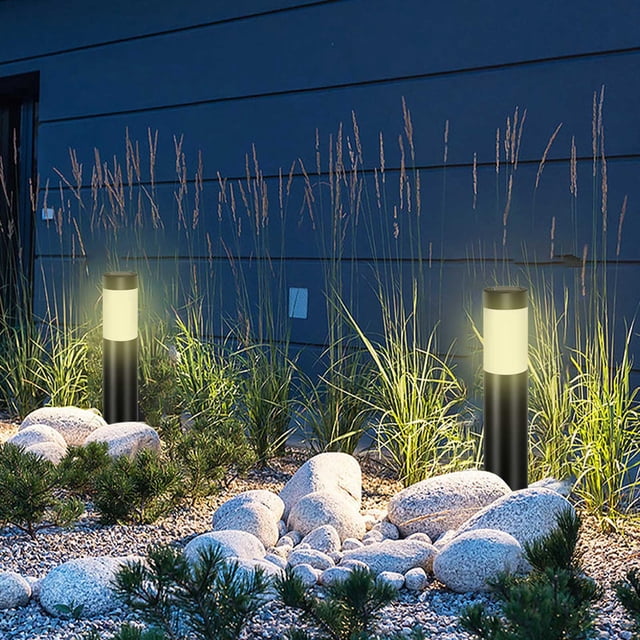 SuoKom Solar Énergie Solaire Acier Inoxydable 3 DEL Moderne Cour Extérieure Jardin Lumière Extérieure Cylindrique