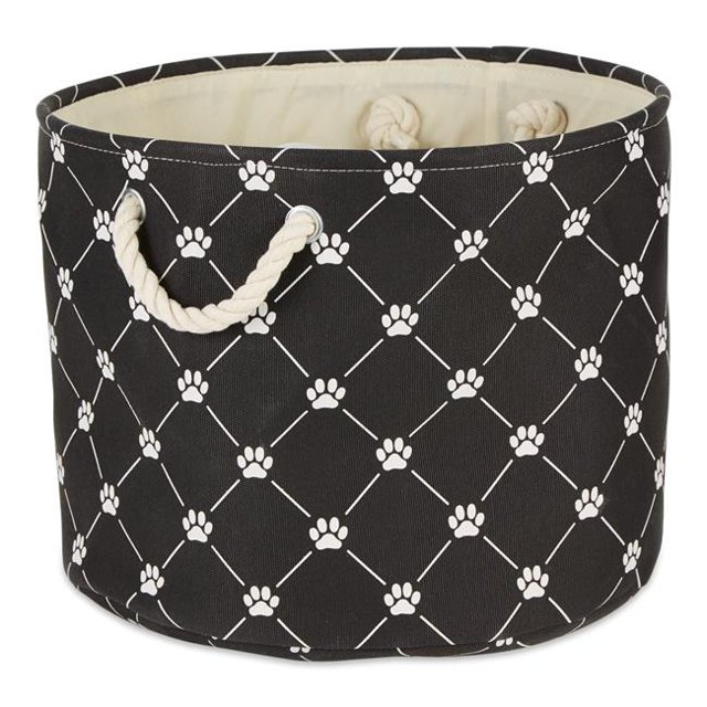 Design Imports CAMZ14216 Bac Rond en Polyester Treillis Patte pour Animaux, Noir