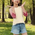 thumbnail image 4 of SERTG T-Shirt Mode Enfant Col Rond Manches 3/4 Imprimé Col Rond pour Été et Printemps 4-15 Ans (Kaki3,4 Ans), 4 of 7