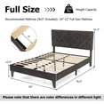 thumbnail image 3 of Costway Full Bed Frame Upholstered Platform Bed with Tufted Headboard Mattress Foundation, 3 of 10
