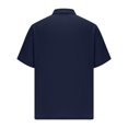 thumbnail image 4 of Kaemgyyd Mens Button down Shirt Lightweight Summer Beach Vacation Tops Casual Loose Textured Solid Color Half Sleeve Tee, 4 of 5