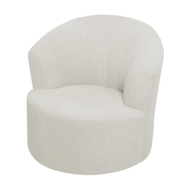 Housse Extensible pour Fauteuil Tonneau Pivotant, Housse Élastique pour Fauteuil Inclinable Moderne, Housse de Canapé de Club, Lavable à la Machine, Blanc