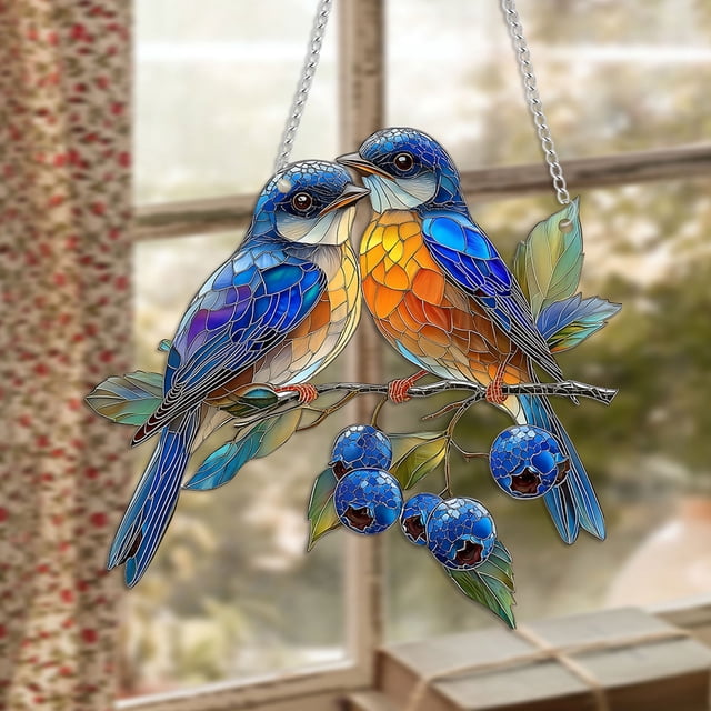 Blue Hummingbird 2D Flat Pendants Window Decoration House Number Pendants Home Decoration Pendants