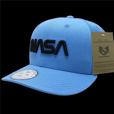 Rapid Dominance NAS8-WO-SKY Worm NASA Cotton Trucker Cap, Sky - One Size
