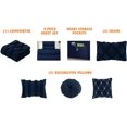 thumbnail image 5 of Ensemble de Literie 10 Pcs Toutes Saisons Infinity Collection, Ensemble de Couette Résistant aux Plis, Soyeux et Doux, Comprend un Ensemble de Draps, Très Grand/calque, Bleu Marine, 5 of 5