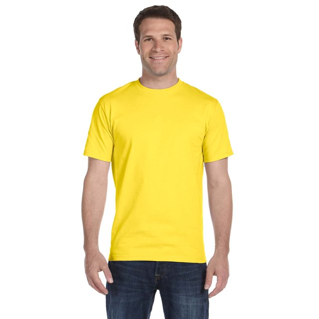 Hanes T-Shirt à Manches Courtes pour Hommes (Jaune, TG)