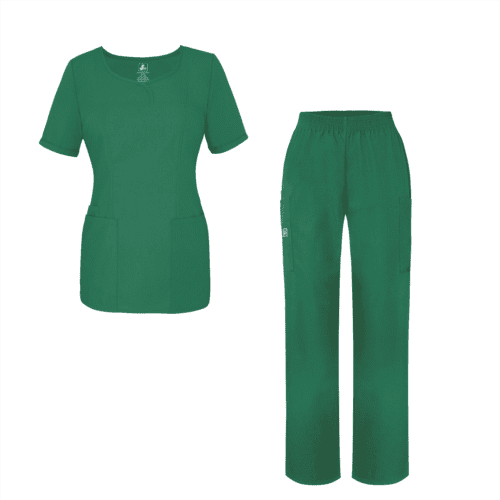 Adar Universal Women's Scrub Set - V-neck Scrub Top and Elastic Pull-On Scrub Pants