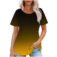 thumbnail image 1 of Plebaso Hauts pour Femmes Été Manches Courtes Col Rond Tunique Chic Ample Mode Blouses à Dégradé de Couleurs, 1 of 5