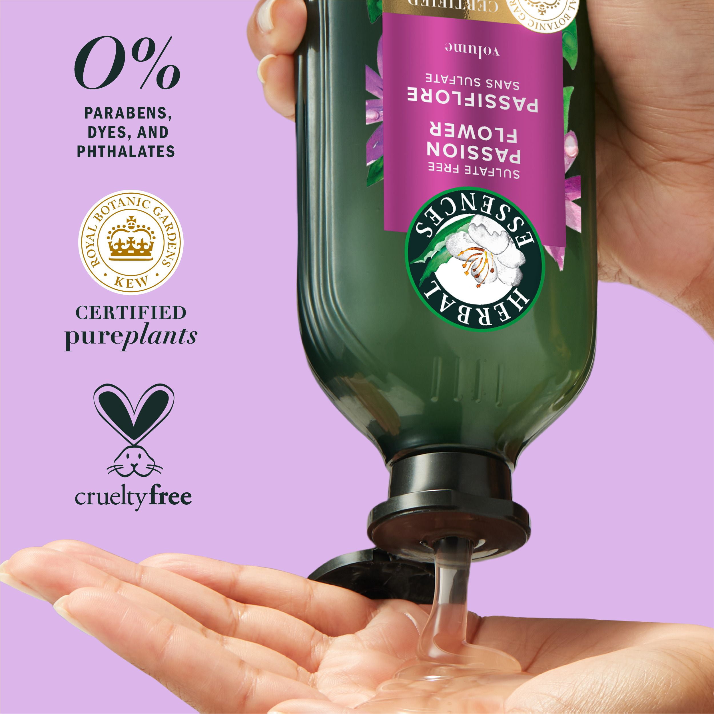 Shampooing sans sulfate Herbal Essences Abondants et épais à la passiflore, 400 mL
