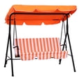 thumbnail image 1 of Outsunny Balançoire de Patio à 3 Places avec Auvent Réglable Orange, 1 of 10