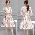 thumbnail image 4 of Robe Élégante à Manches Longues pour Femmes Grande Taille, Robe de Bal, Cocktail, Soirée, Fête, Midi à Fleurs, 4 of 6