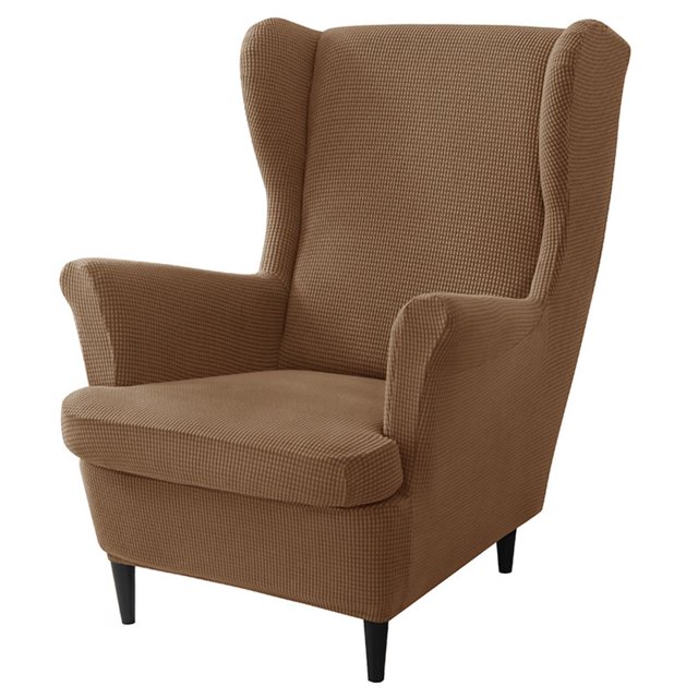 CHOK 2024 Wing Chair Slipcover Chair Covers For Wingback Chairs Stretch Sofa Cover Furniture Protector Couch Soft With Elastic Bottom-Pink-Chair Cover