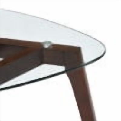 Noble House Mosier Mid-Century Modern End Table with Glass Top
