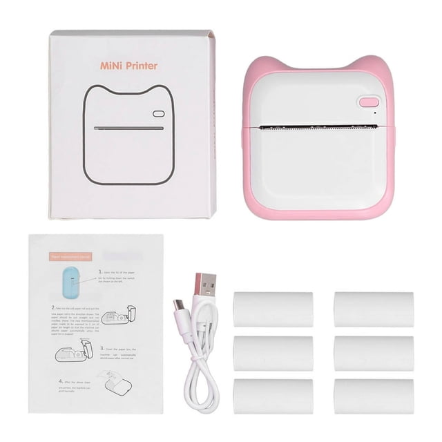 Estbridge Imprimante d'Images Mini Portable Connexion Bluetooth Directe Imprimante Thermique 203DPI