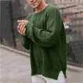 thumbnail image 2 of PMUYBHF Homme Hommes Veste en Jean Noire Chandail à Capuchon Uni et Hiver Automne Manche Col Rond Cardigan Chandail Blouse Chandail Long pour Homme Chandails pour Homme Pulls L, 2 of 9