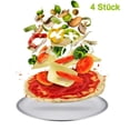 thumbnail image 3 of Pizza tray, set of 4, stainless steel, round pizza shape, pizza baking tray for baking in the oven, ∅ 26 cm, healthy & durable, easy to clean & dishwasher-safe, 3 of 4