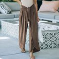 thumbnail image 2 of EQWLJWE Pantalons pour Femmes Mode Décontractée Été Pantalons Solides Bandage Fendu Long Pantalons pour Femmes Liquidation, 2 of 8