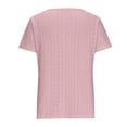 thumbnail image 4 of Plebaso Hauts d'Été pour Femmes Col Rond Manches Courtes T-Shirts Ajourés Décontractés Chemisiers à Boutons P-5TG, 4 of 5