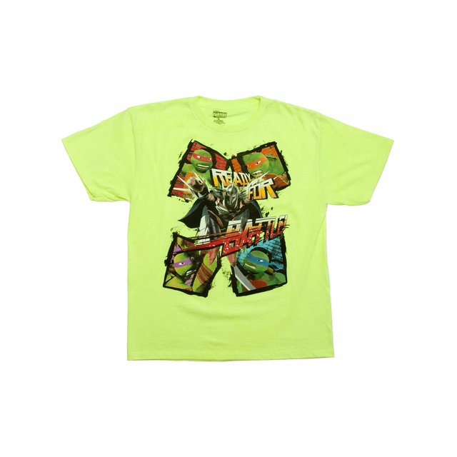 TMNT Ready for Battle Neon Green T-Shirts - Large