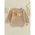 thumbnail image 2 of Faithtur Chandail d'Automne pour Bébé Fille, Motif Lettre Fleurie Manches Longues Col Rond Pull Tricoté, 2 of 9