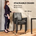 thumbnail image 4 of Outsunny Ensemble de Salle à Manger d'Extérieur 7 Pcs avec 6 Chaises Empilables et Table Rectangulaire, 4 of 10